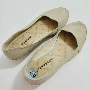 Lucky Brand Women's Flat Shoes Round Toe Low Heel Solid Tan Size 6.5